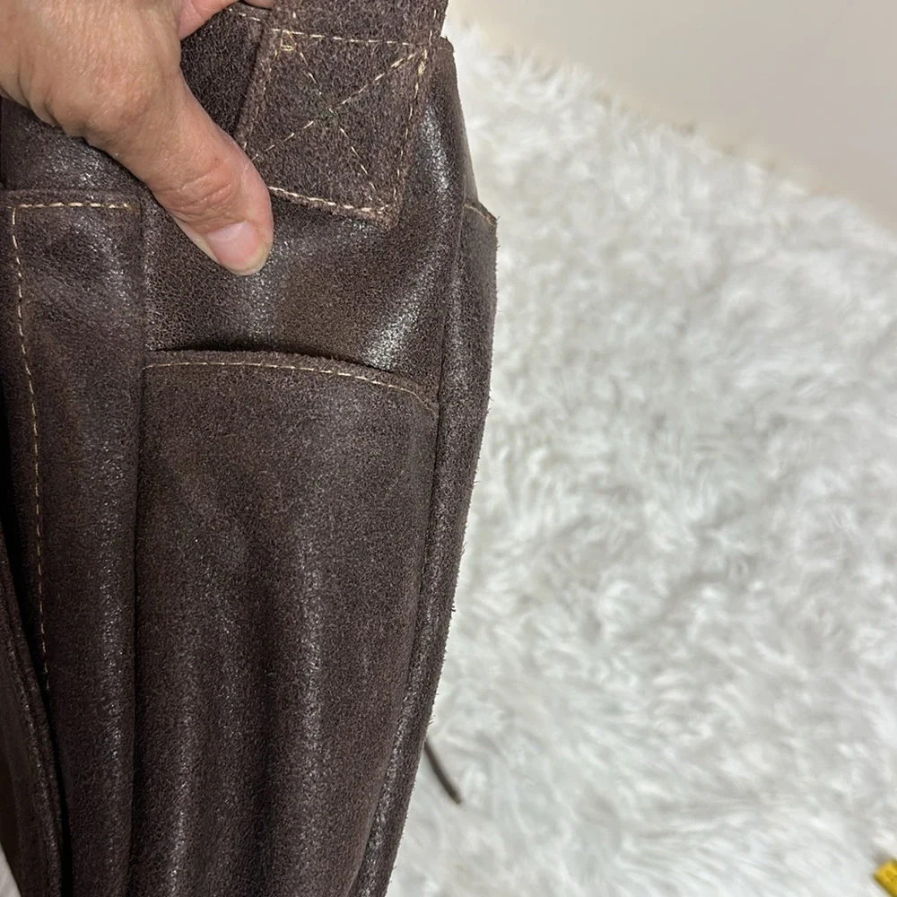 Classic Suede Messenger Bag - Brown